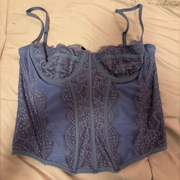 Urban Outfitters Tops - urban outfitters out from under modern love blue corset top